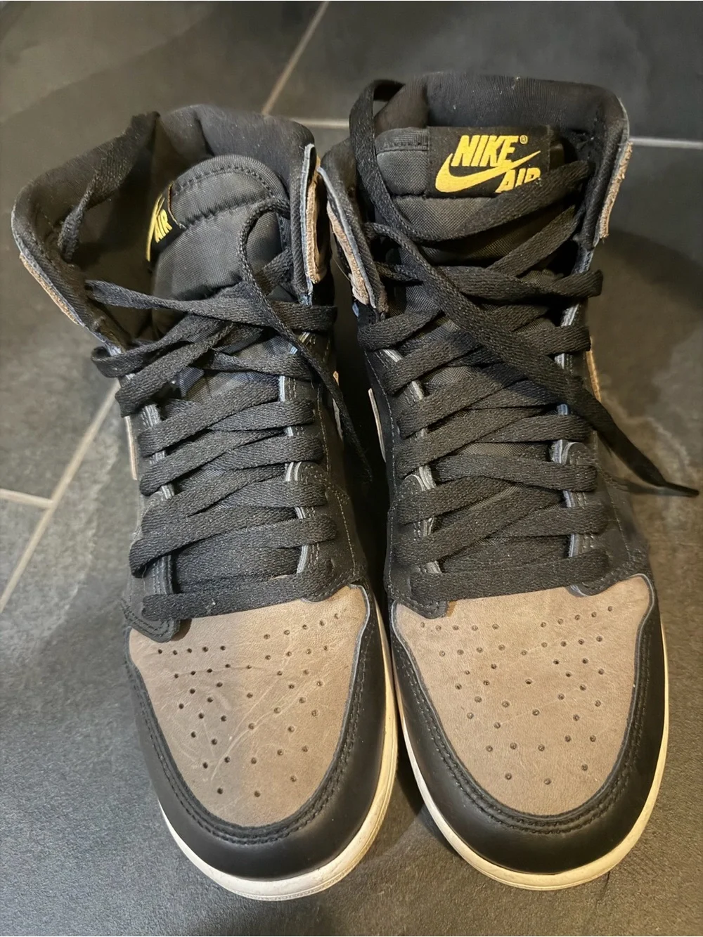 Nike High-Top Sneakers in Black and Taupe